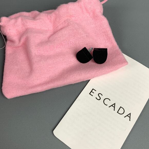 ESCADA Size 9 Black Silver Silk Rhinestones Ankle Strap Sandals - Picture 9 of 10